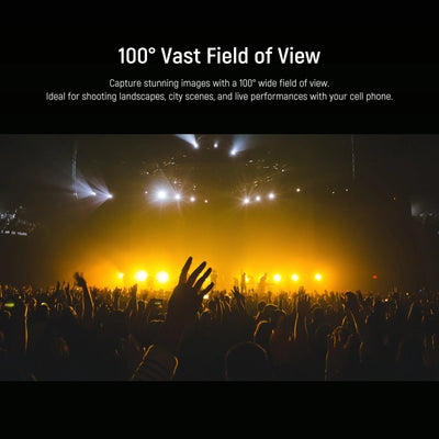 NEEWER HD 18mm 100° Wide Angle Lens for iPhone Samsung Phone Cage Rig with 17mm Lens Adapter 0.5X Magnification