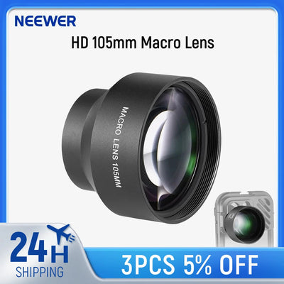 NEEWER HD 105mm Macro Lens Only for 17mm Thread Backplate For iPhone Samsung Xiaomi Phone Cage Case with 17 mm Lens Adapter