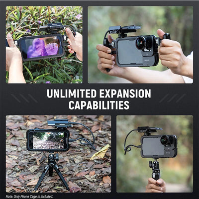 NEEWER PA023/PA024 PA023K/PA024K Phone Cage Video Kit Bluetooth Side Handle Dual Handles Stabilizer For iphone 15 Pro/15 Pro Max