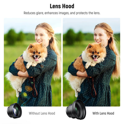 NEEWER HD 65mm Telephoto Phone Camera Lens with Lens Hood for Phone Cage Case, 1.7X Zoom Lens For iPhone 16 15 S25 S24 Ultra