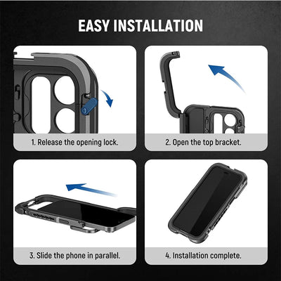 NEEWER PA023/PA024 PA023K/PA024K Phone Cage Video Kit Bluetooth Side Handle Dual Handles Stabilizer For iphone 15 Pro/15 Pro Max