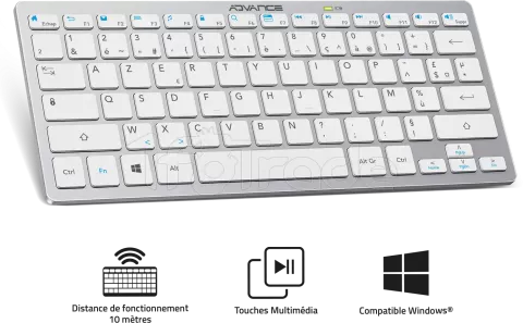 Clavier sans fil Bluetooth Advance SmartKeys (Gris)