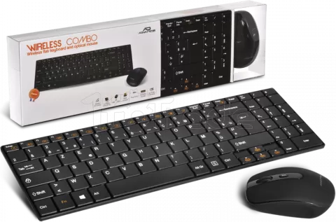Pack 2en1 (Clavier/Souris) sans fil Advance Slim Compact (Noir)
