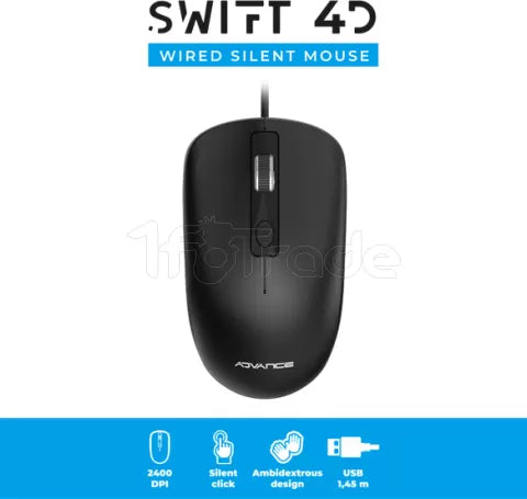 Souris filaire Advance Swift 4D (Noir)
