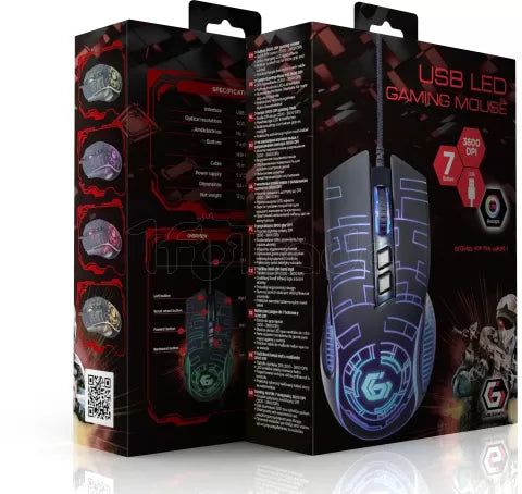 Souris filaire Gamer Gembird RGB (Noir)