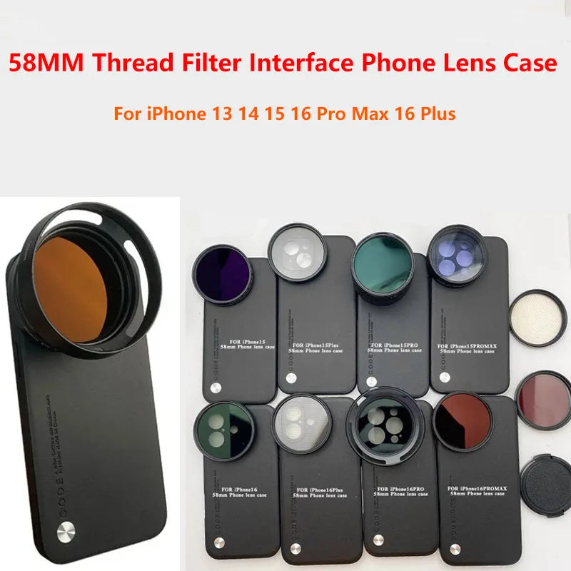 📸 Coque Adaptateur Objectif 58mm – iPhone 13/14/15/16 Pro Max