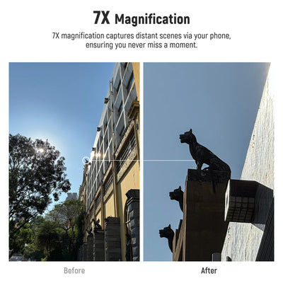 NEEWER HD Telephoto Lens for Phone Camera 7X Magnification Lens Attachment with 17mm Thread, 15 Elements 12 Groups