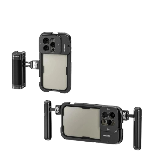 Neewer - PA023/PA024 PA023K/PA024K Kit vidéo pour cage de téléphone avec Bluetooth, poignée latérale, double poignée et stabilisateur pour iPhone
