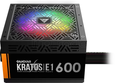 Alimentation ATX Gamdias Kratos E1-600 RGB - 600W (Noir)