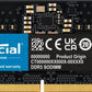 Barrette mémoire SODIMM DDR5 16Go Crucial 4800Mhz (Noir)