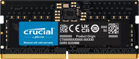 Barrette mémoire SODIMM DDR5 8Go Crucial 5600Mhz (Noir)