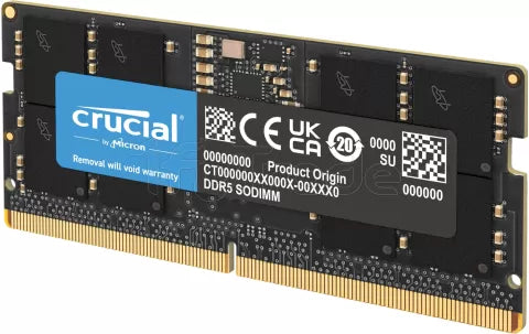 Barrette mémoire SODIMM DDR5 8Go Crucial 5600Mhz (Noir)
