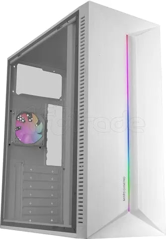 Boitier Moyen Tour ATX Mars Gaming MC-Blaze RGB avec panneaux vitrés (Blanc)