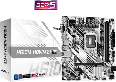 Carte Mère ASRock H610M-HDV/M.2+ DDR5 (Intel LGA 1700) Micro ATX