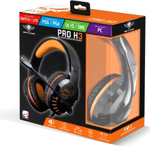 Casque Gamer filaire Spirit of Gamer Pro H3 (Noir/Orange)