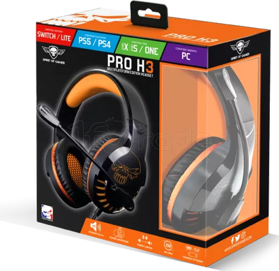 Casque Gamer filaire Spirit of Gamer Pro H3 (Noir/Orange)