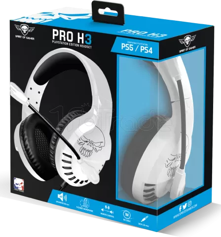 Casque Gamer filaire Spirit of Gamer Pro H3 PlayStation Edition (Noir/Blanc)