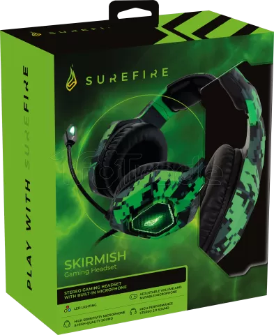 Casque Gamer filaire Verbatim SureFire Skirmish RGB (Vert)