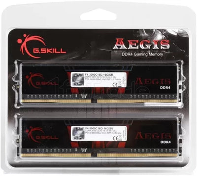 Kit Barrettes mémoire 16Go (2x8Go) DIMM DDR4 G.Skill Aegis 3000Mhz (Noir et Rouge)