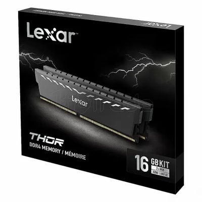 Kit Barrettes mémoire 32Go (2x16Go) DIMM DDR4 Lexar Thor 3200Mhz (Noir)