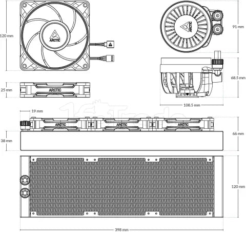 Kit Watercooling AIO Arctic Liquid Freezer III Pro RGB - 360mm (Blanc)