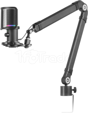 Microphone Mars Gaming MMIC-XT RGB avec bras de montage (Noir)