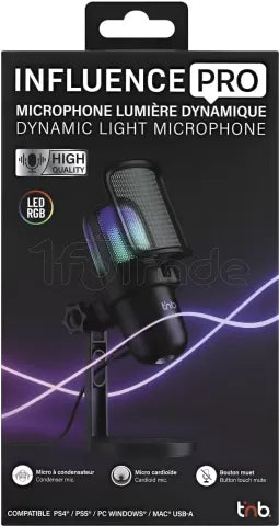 Microphone sur pied T'nB Illumination RVB (Noir)