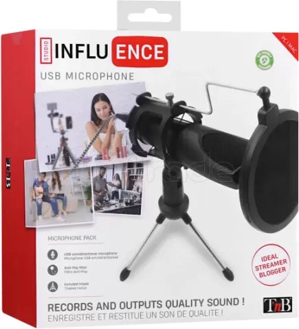 Microphone sur pied T'nB Influence (Noir)