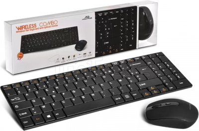 Pack 2en1 (Clavier/Souris) sans fil Advance Slim Compact (Noir)