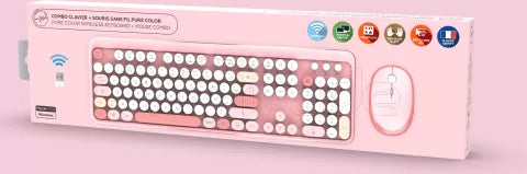 Pack 2en1 (Clavier/Souris) sans fil Mobility Lab Pure Color (Rose)