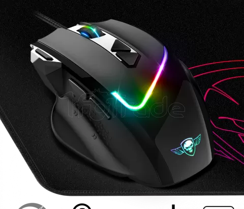 Souris filaire Gamer Spirit of Gamer Pro-M3 RGB (Noir) avec tapis