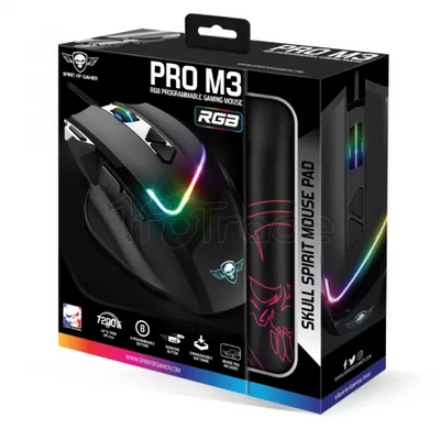 Souris filaire Gamer Spirit of Gamer Pro-M3 RGB (Noir) avec tapis